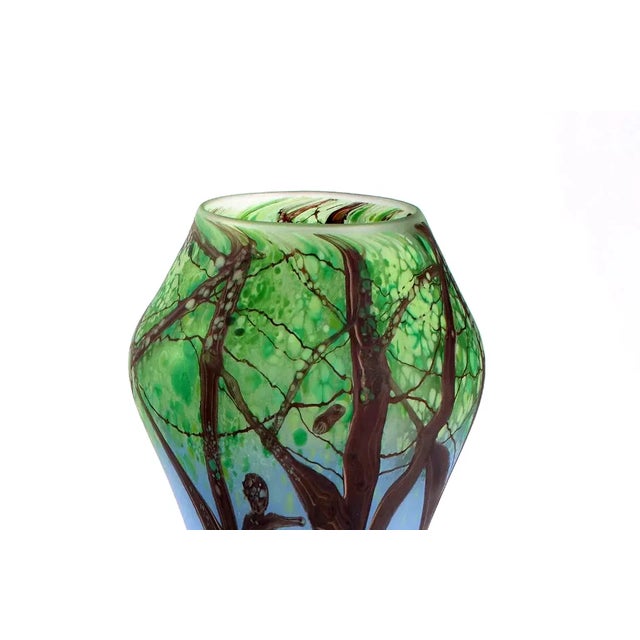 Christopher Belleau 1960- American Art glass "TREE" vase . Hand Blown Art Glass Signed and dated 2017 on the bottom. 18 x...