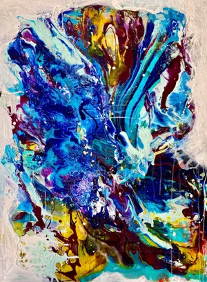 "Devine Intervention" Contemporary Abstract Expressionist Mixed-Media Painting