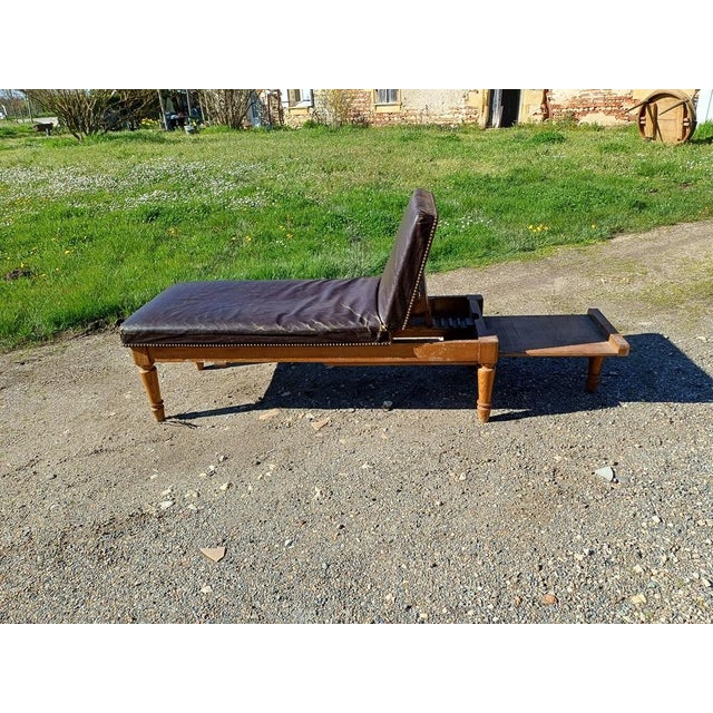 Brown Chene and Leather Medical Banquet, 1930s For Sale - Image 8 of 12