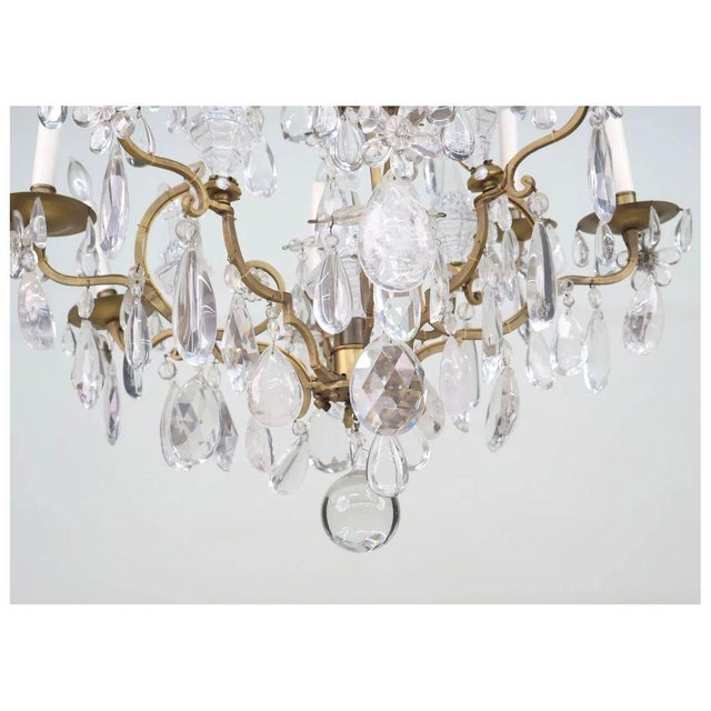 Early 20th Century Early 20th Century Louis XV Style Eight Arm Chandelier With Hanging Crystals For Sale - Image 5 of 5