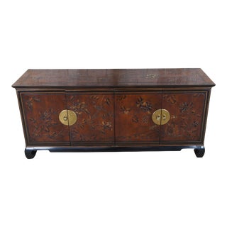 Mid 20th Century Drexel Heritage Mahogany Chinoiserie Connoisseur Sideboard For Sale