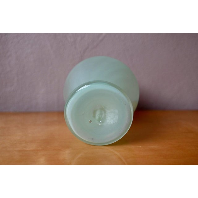 Glass Bohemian Blown Glass Carafe in Light Green, 1940s For Sale - Image 7 of 9