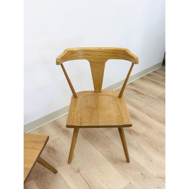 Beige Modern MCM Style Windsor Chair Pair Mortise Tenon Joinery Dining Accent For Sale - Image 8 of 13