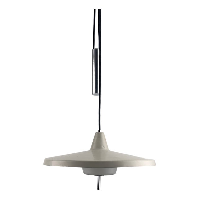 Grey Pendant Lamp with Counterweight, Germany, 1950s For Sale