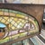 Antique Art Nouveau Colored Stained Glass Fruit 27 X 75 Arched Transom Window, B For Sale - Image 15 of 18