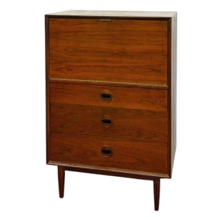 Vintage Mid Century Modern Drop-Front Secretary Desk & Chest of Drawers. For Sale