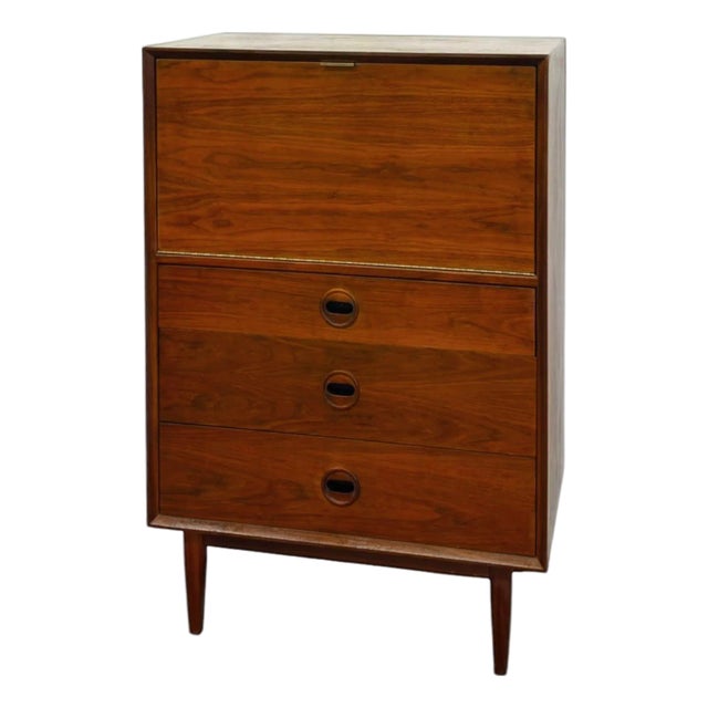 Vintage Mid Century Modern Drop-Front Secretary Desk & Chest of Drawers. For Sale