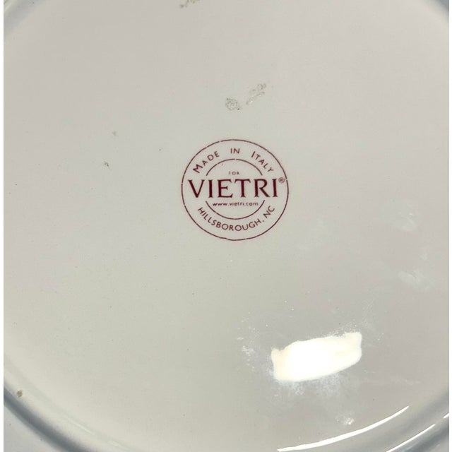 MCM Vietri Italian Wickerweave Border Tropical Coconut Palm Tree Porcelain Plates - A 3 Piece Set For Sale In Naples, FL - Image 6 of 6