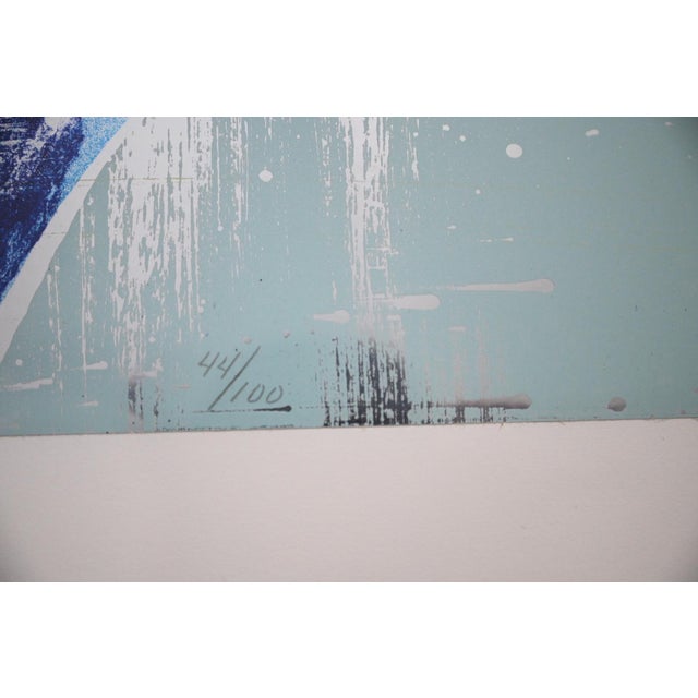 1980s 1980 Earl Biss "War Canoes" Signed Serigraph With Silver Foil, 44/100 For Sale - Image 5 of 6