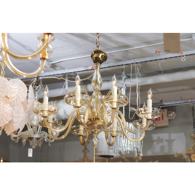 1960s Stunning 8-Light Venetian Glass Chandelier, Italy For Sale - Image 9 of 14