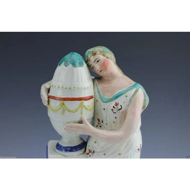 Ceramic 19th Century English Staffordshire Pearlware Classical Figure of Andromache Mourning Hector's Ashes For Sale - Image 7 of 11