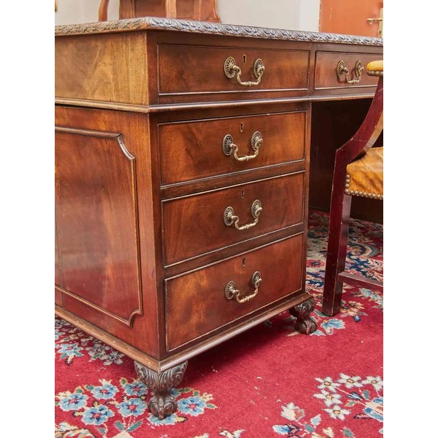 Antique Large Carved Chappendale Writing Desk For Sale - Image 10 of 14