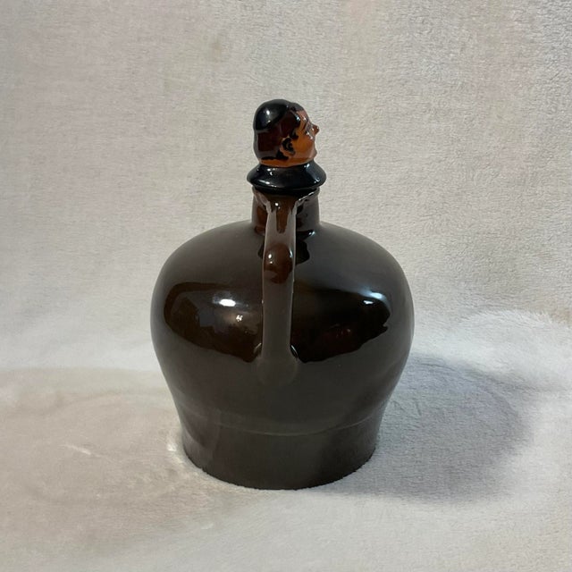 Figurative Vintage Ceramic Friar Musical Liquor Jug Decanter Old Wind Music Box Prohibition Era 1920-1933 For Sale - Image 3 of 13