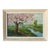 Midcentury French Cherry Blossom Landscape Painting For Sale