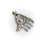 Vintage Berber Hand of Fatima/ Hamsa Sterling Silver Pendant With Abstract Foliate Motif For Sale - Image 4 of 9