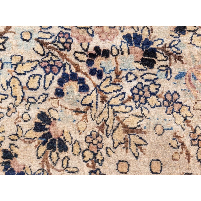 Beige Persian Kirman Rug For Sale - Image 8 of 9