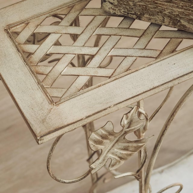 Metal Side Table with Wire Shelf For Sale - Image 10 of 16