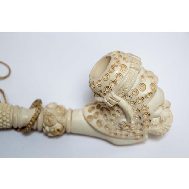 Carved Turkish Meerschaum Pipe, Moorish Style, Hand-Crafted, 1950 For Sale - Image 16 of 18