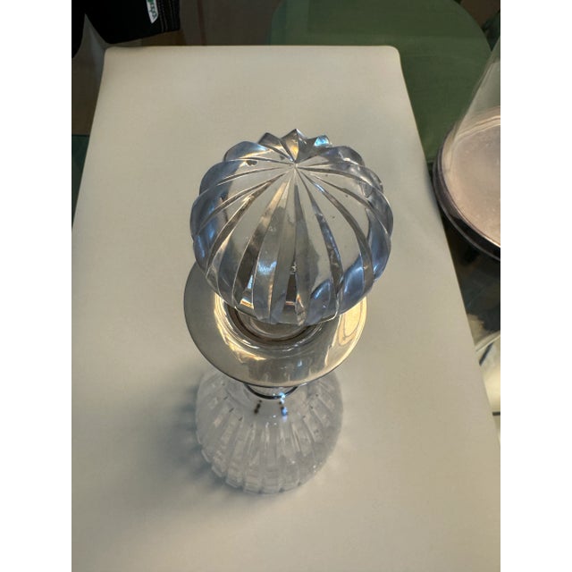Tall Sterling Silver and Crystal Decanter For Sale - Image 4 of 5