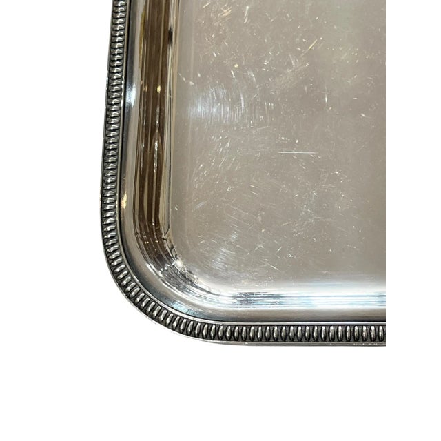 Christofle Antique French Art Deco Heavy Silver Plate Tray in the Style of Christofle For Sale - Image 4 of 13