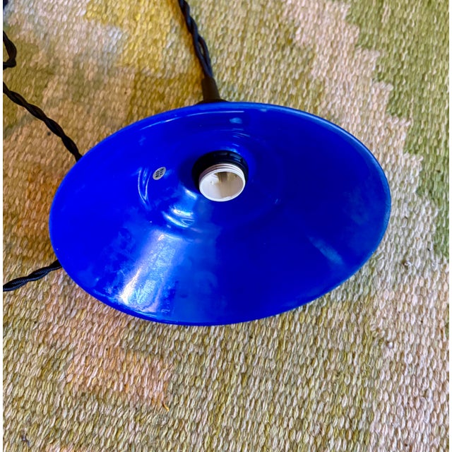 1980s 1980s Blue Danish Glass Pendant Light. Scandinavian Mid Century Design For Sale - Image 5 of 6