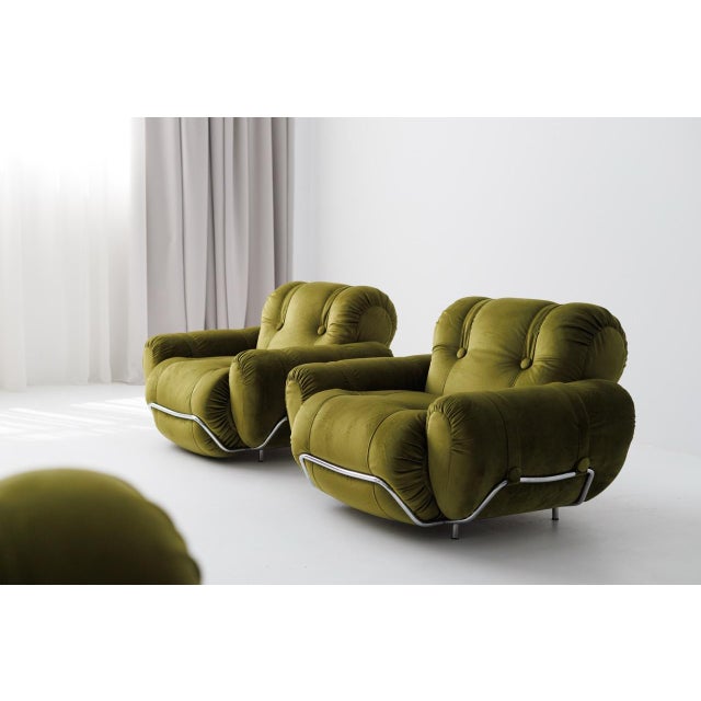 Textile Sofa and Armchairs by Adriano Piazzesi, 1990s, Set of 3 For Sale - Image 7 of 9