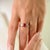 Ruby Red Ancient Prong Set Ruby & Round Diamond Past Present Future Ring Size 5 in 14k Gold For Sale - Image 8 of 14