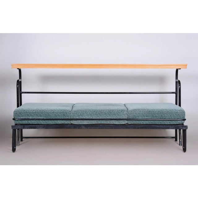 Bauhaus Bauhaus Brown & Blue Sofa, Czechia, 1930s For Sale - Image 3 of 18