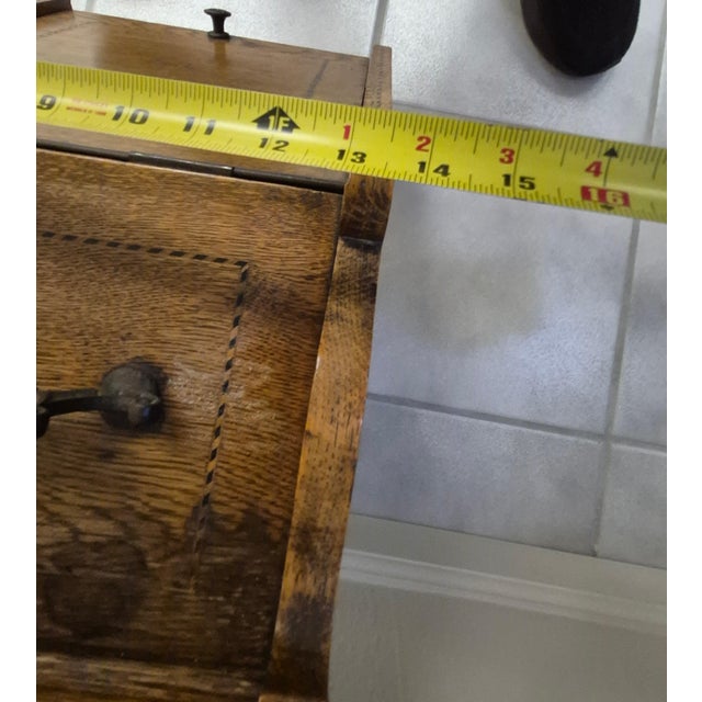 Wood Vintage Oak Coal Scuttle Box For Sale - Image 7 of 8