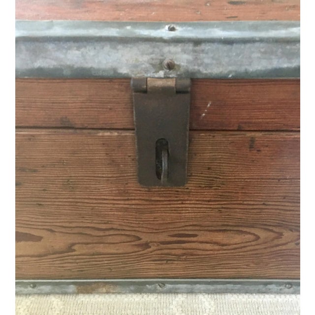 20th Century Painted Folk Art Style Carpenters Box Chest For Sale - Image 4 of 13