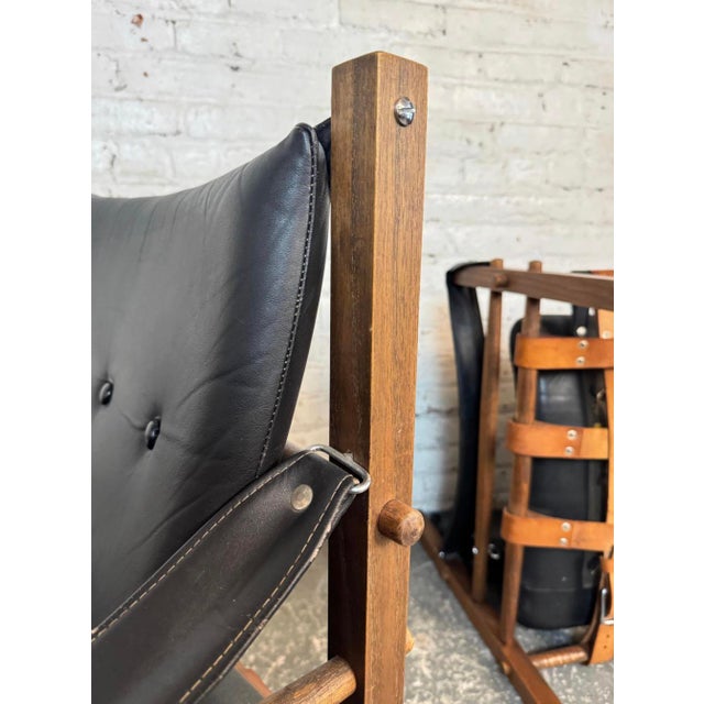 Wood Rare Mid-Century Safari Chairs After Arne Norell For Sale - Image 7 of 15