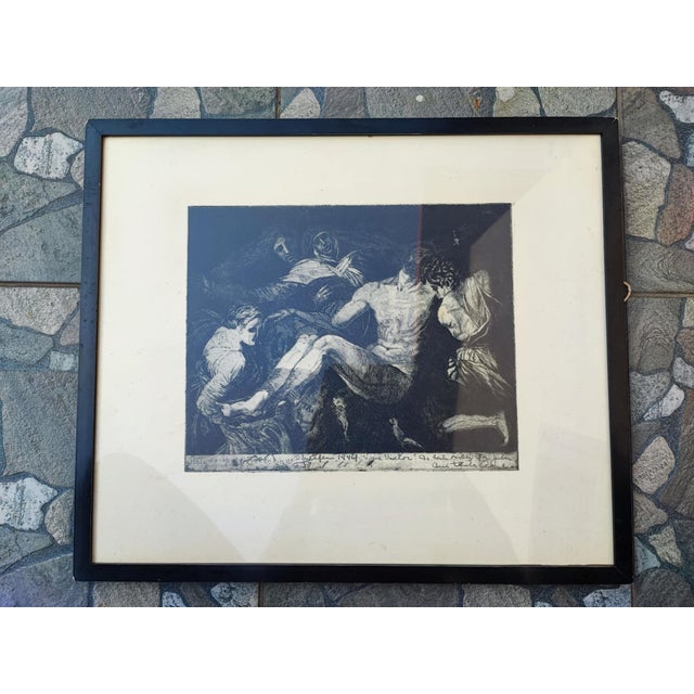 Lord Jesus Taken Down from the Cross, 1949, Print, Framed For Sale - Image 11 of 11