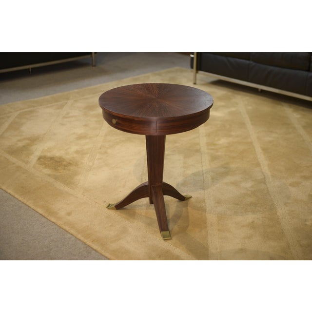 Brown Art Deco Side Table in Wood and Bronze by Maurice Rinck, 1930s For Sale - Image 8 of 10