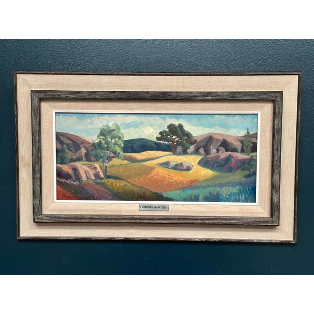Gunnar Munther, Landscape, 1950s, Oil on Panel, Framed For Sale - Image 12 of 18