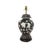 A Pair of Vintage Brunschwig & Fils Cadiz Table Lamps - Black and Cream Ceramic With Boar and Deer Motifs For Sale - Image 4 of 14