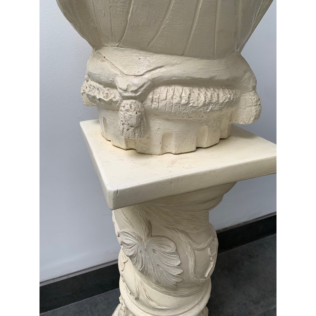 Vintage Chinoiserie Statue Musician on Pedestal For Sale - Image 9 of 11