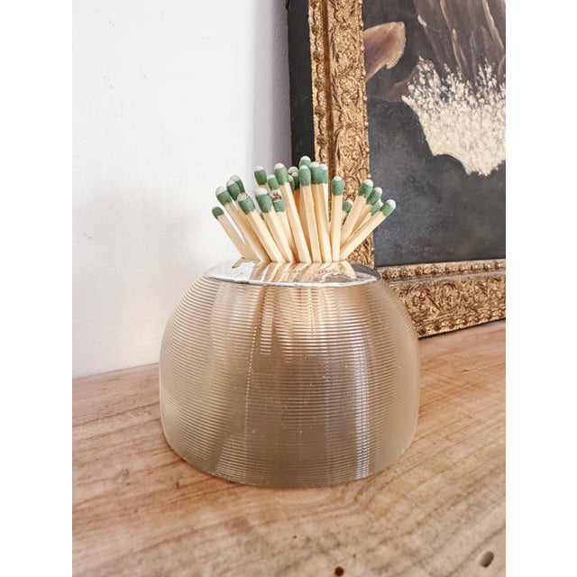 English 1899 Sterling Silver and Glass Match Striker For Sale - Image 3 of 6