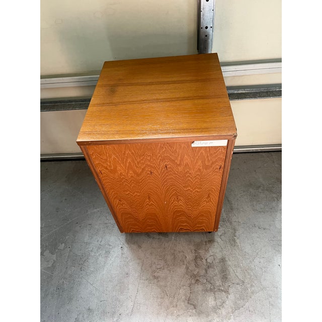 Mid-Century Danish Modern Teak Rolling File Cabinet For Sale In Los Angeles - Image 6 of 12
