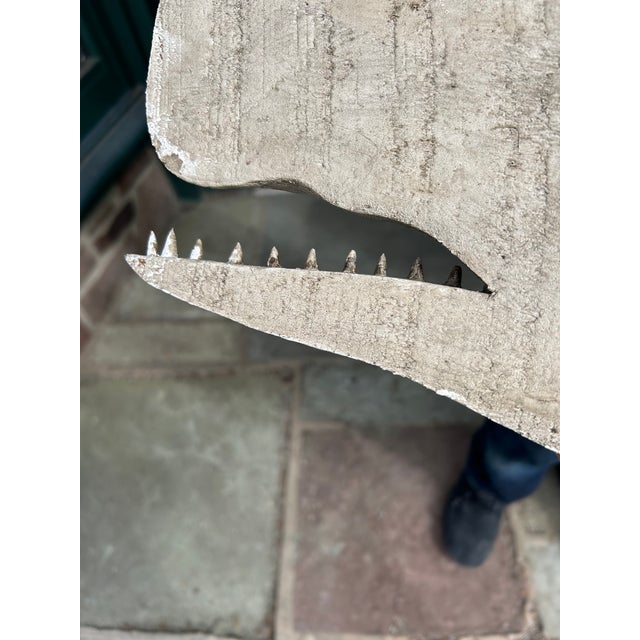 Wood Large Hand Carved & Painted Wall Sculpture of a Whale For Sale - Image 7 of 13