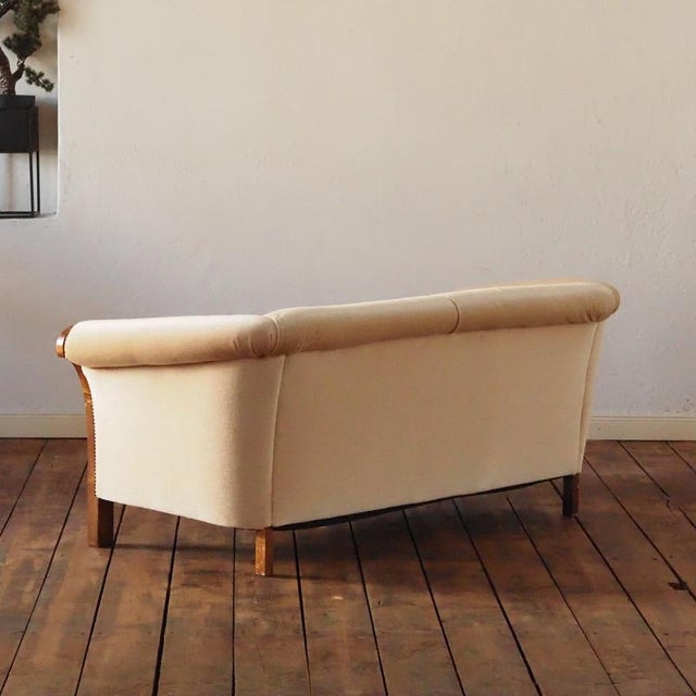 Art Deco Two-Seater Sofa with Curved Armrests, 1930 For Sale - Image 13 of 15