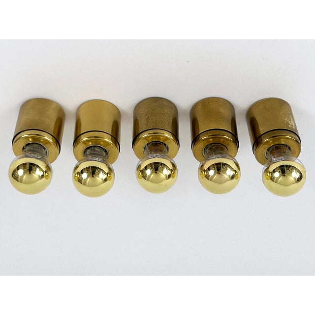 Gold SP 14 Ceiling Lamps by Gino Sarfatti for Arteluce, Italy, 1960s, Set of 5 For Sale - Image 8 of 18