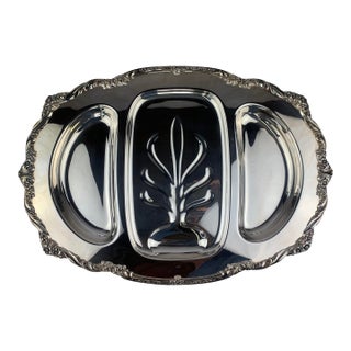 Mid 20th Century Silver-Platted Large Oval Serving Platter For Sale
