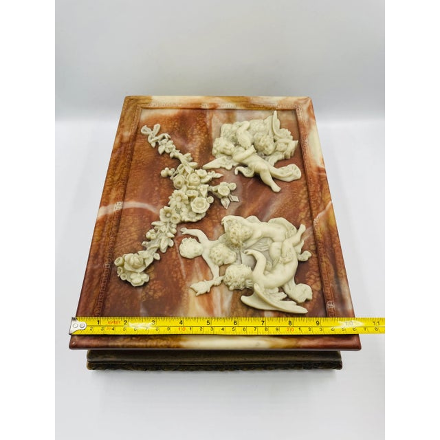 Mid 20th Century Incolay Stone Treasure Box For Sale - Image 10 of 12