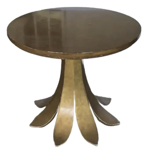 Mid Century Italian Gilt Wood and Birds Eye Maple Side Table