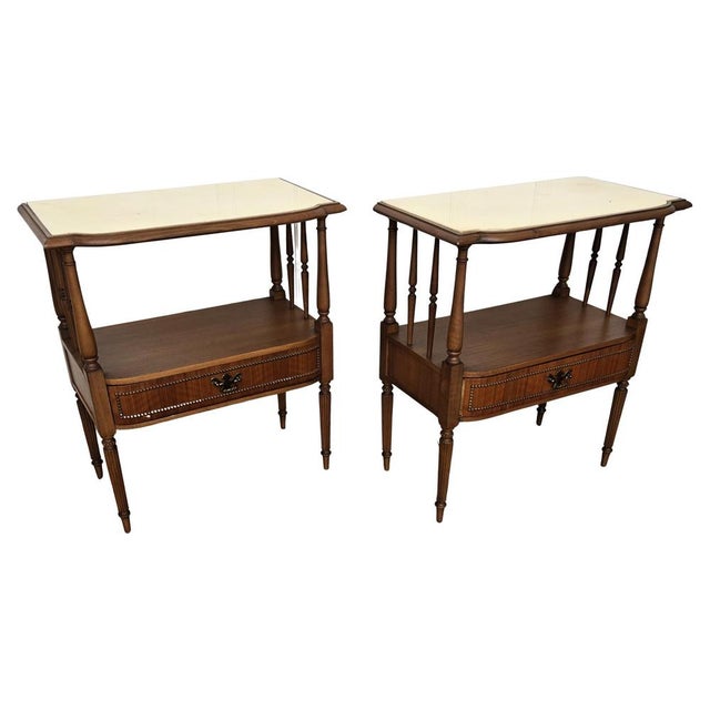 Mid-Century Modern Italian Nightstands with Marble, 1950s, Set of 2 For Sale - Image 11 of 11