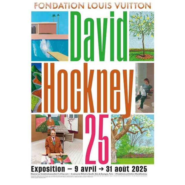 David Hockney 25 Fondation Louis Vuitton Official Exhibition Poster II Dimensions: 19,6 x 27,5 in / 50 x 70 cm Sold unframed