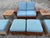1990s Vintage Brown Jordan "Mission Teak" Deep Seating Patio Set With Blue Cushions - 10 Pieces For Sale - Image 9 of 11