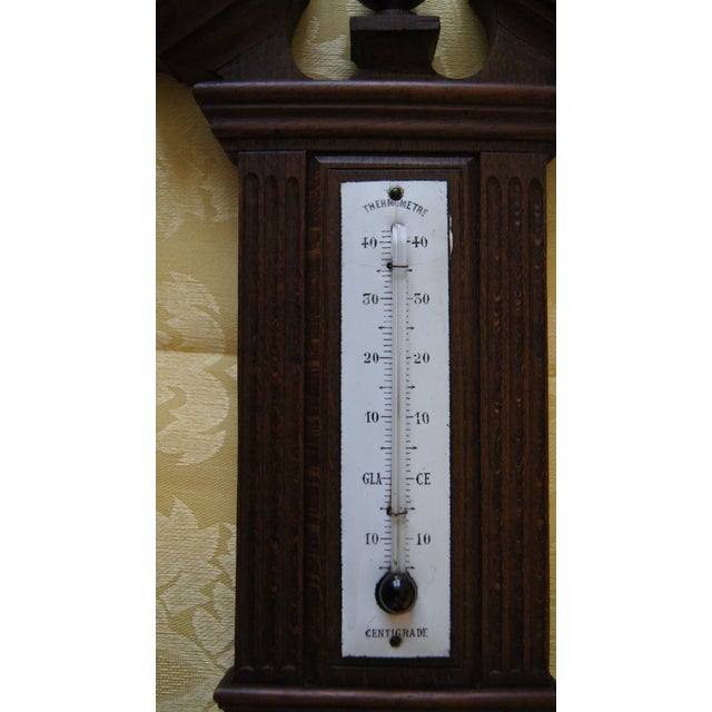 Early 20th Century French Weather Station, Barometer, Thermometer With Open Dial For Sale - Image 4 of 12