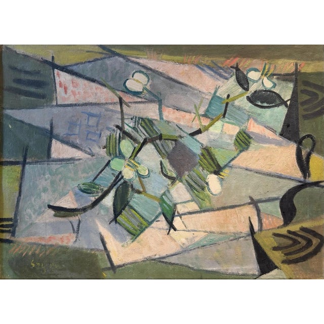 Hans Szym, Flowering Branch, Oil Painting on Canvas For Sale - Image 13 of 13