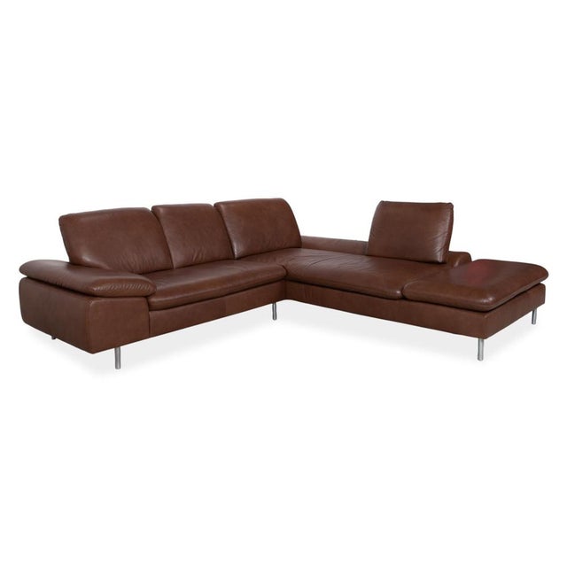 Loop Leather Corner Sofa in Brown with Manual Function by Willi Schillig For Sale - Image 4 of 17